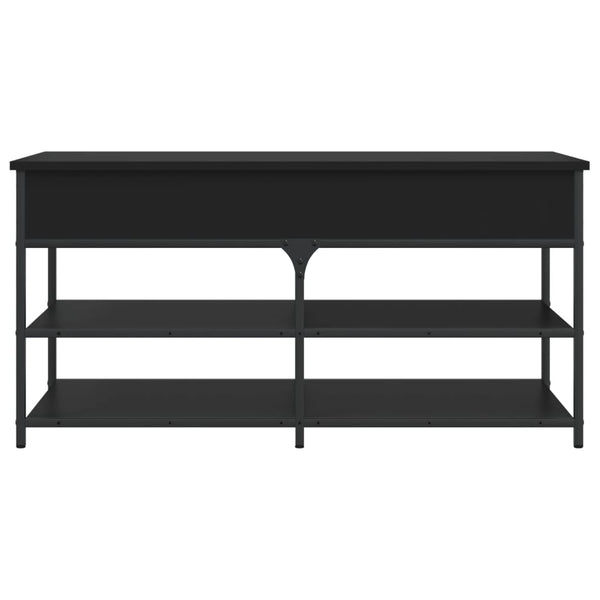 Schuhbank Schwarz 100 cm mit Stauraum