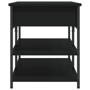 Schuhbank Schwarz 100 cm mit Stauraum
