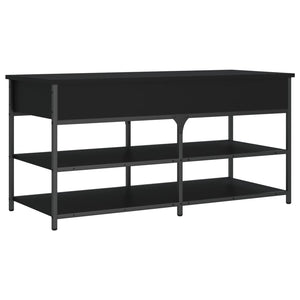 Schuhbank Schwarz 100 cm mit Stauraum