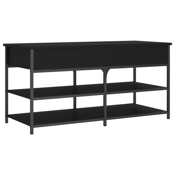 Schuhbank Schwarz 100 cm mit Stauraum