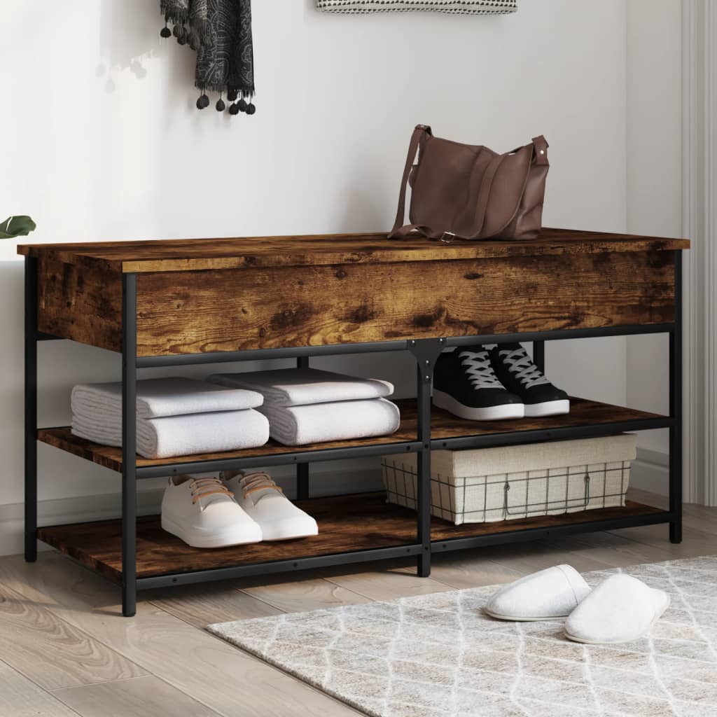 Schuhbank Räuchereiche 100 cm