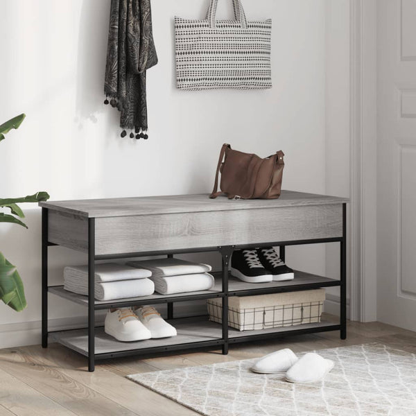 Schuhbank Grau Sonoma 100 cm