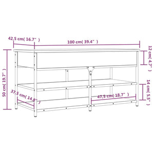 Schuhbank Grau Sonoma 100 cm