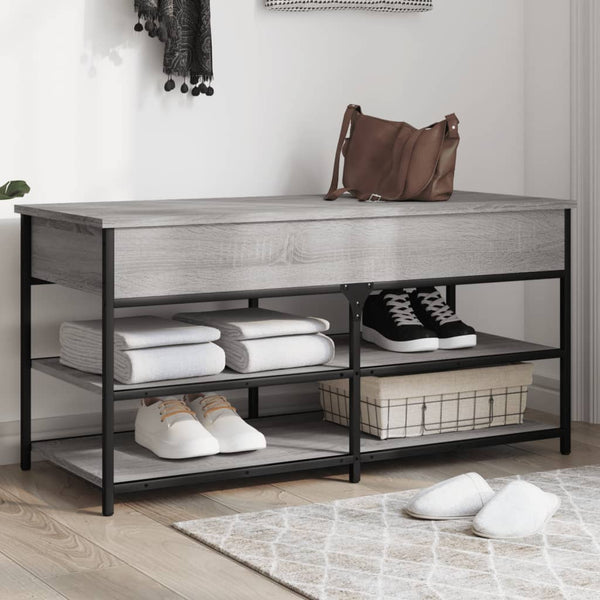 Schuhbank Grau Sonoma 100 cm