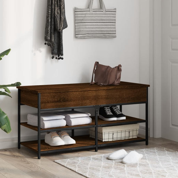 Schuhbank Braun Eiche 100 cm mit Stauraum