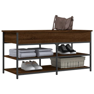 Schuhbank Braun Eiche 100 cm mit Stauraum
