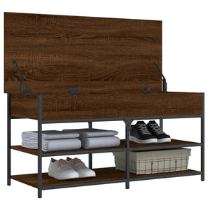 Schuhbank Braun Eiche 100 cm mit Stauraum