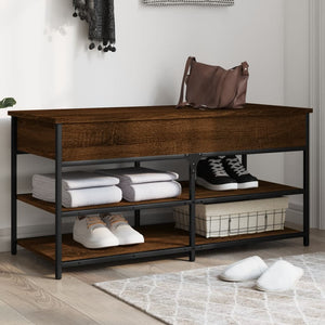 Schuhbank Braun Eiche 100 cm mit Stauraum