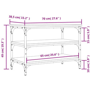 Schuhbank Schwarz 70 cm