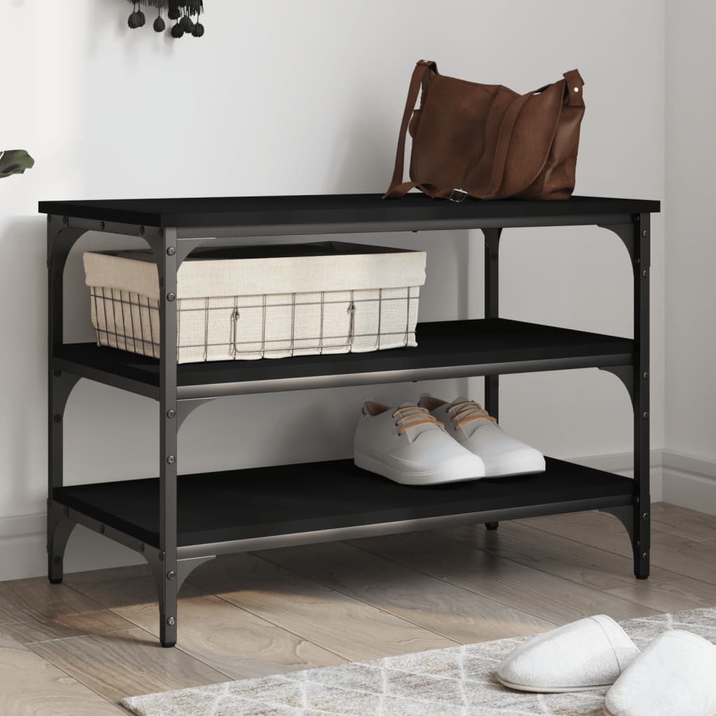 Schuhbank Schwarz 70 cm
