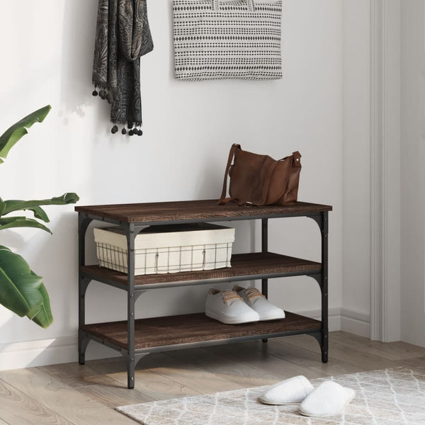 Schuhbank Braun Eichenoptik, 70 cm