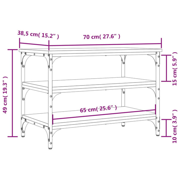 Schuhbank Braun Eichenoptik, 70 cm