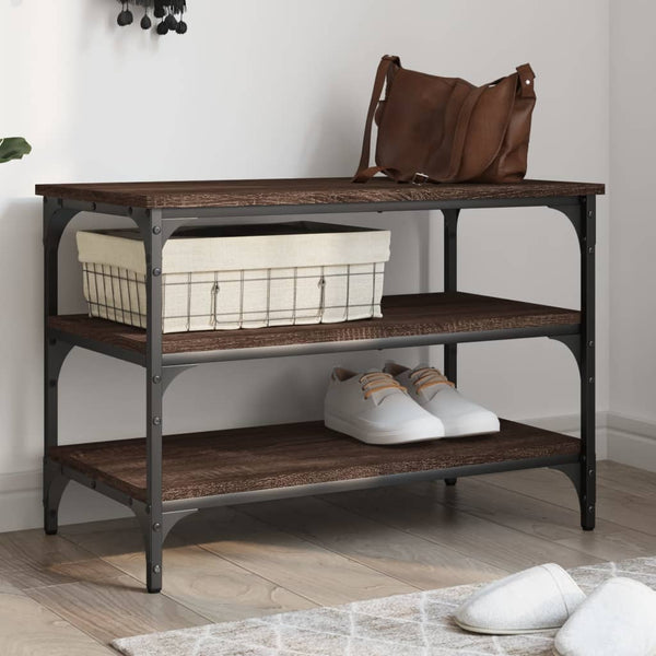 Schuhbank Braun Eichenoptik, 70 cm