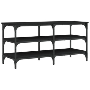 Schuhbank Schwarz 100 cm mit 3 Ablagen
