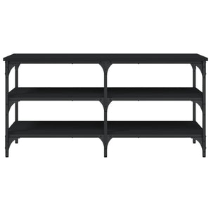 Schuhbank Schwarz 100 cm mit 3 Ablagen