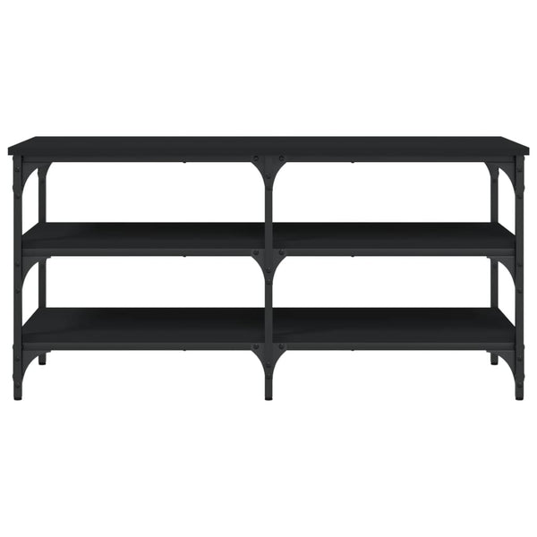 Schuhbank Schwarz 100 cm mit 3 Ablagen