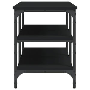 Schuhbank Schwarz 100 cm mit 3 Ablagen