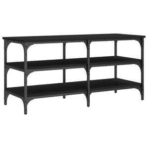 Schuhbank Schwarz 100 cm mit 3 Ablagen