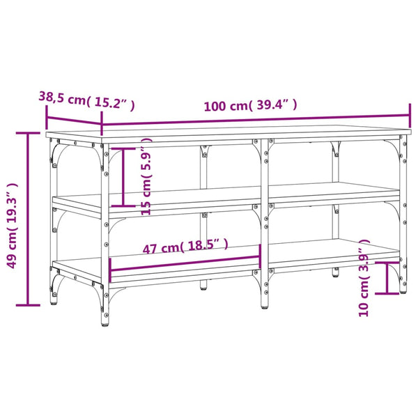 Schuhbank Räuchereiche 100 cm