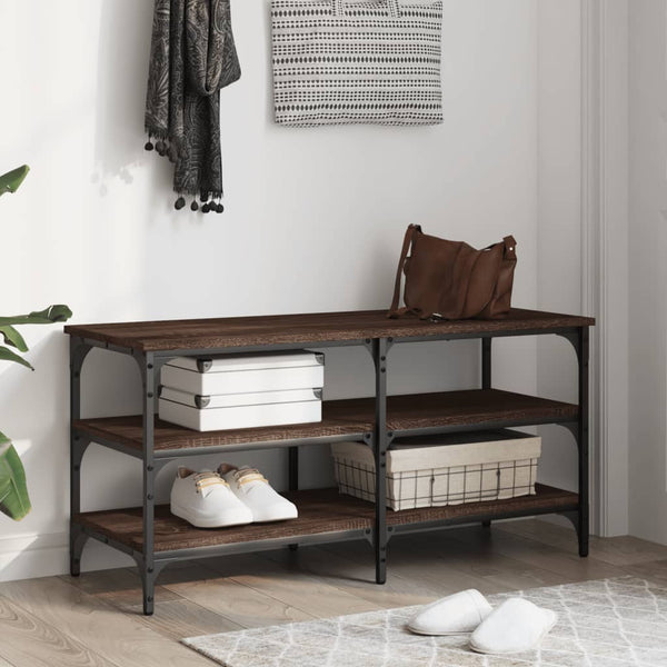 Schuhbank Braun Eichenoptik, 100 cm