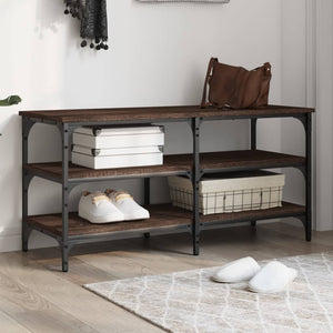Schuhbank Braun Eichenoptik, 100 cm