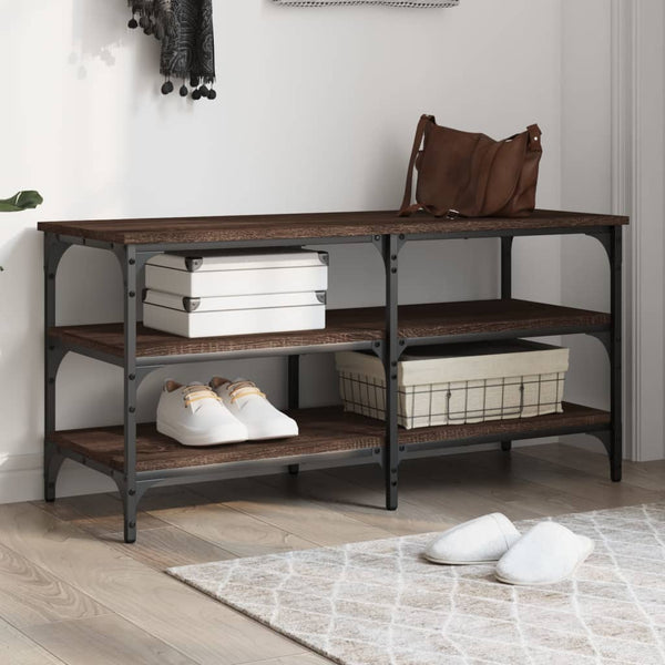 Schuhbank Braun Eichenoptik, 100 cm