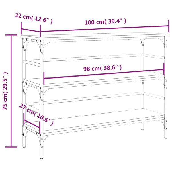 Schwarzer Konsolentisch 100 cm