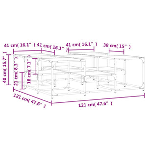 Schwarzer Couchtisch 121x121 cm