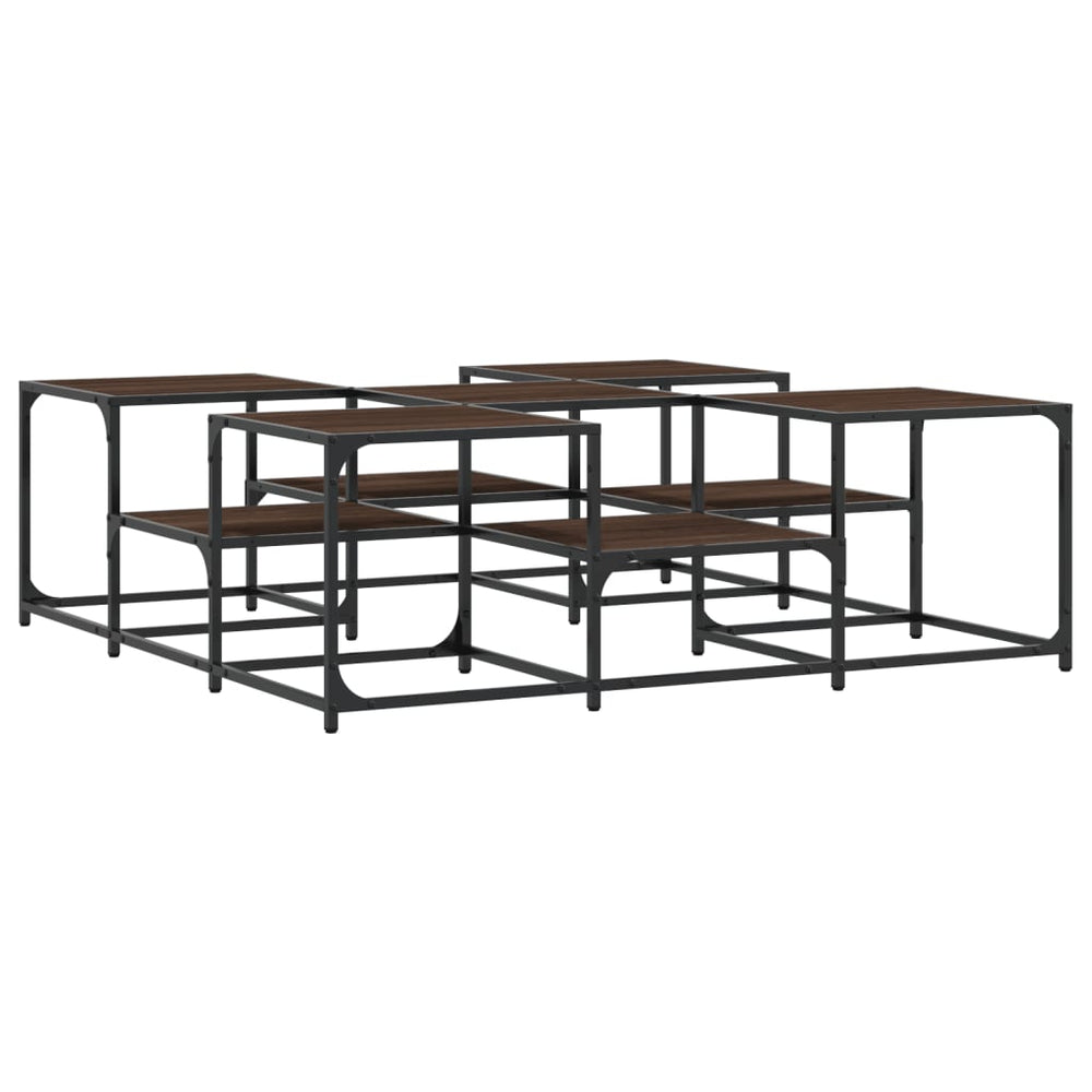 vidaXL Coffee Table Brown Oak-look 121x121x40 cm Engineered Wood