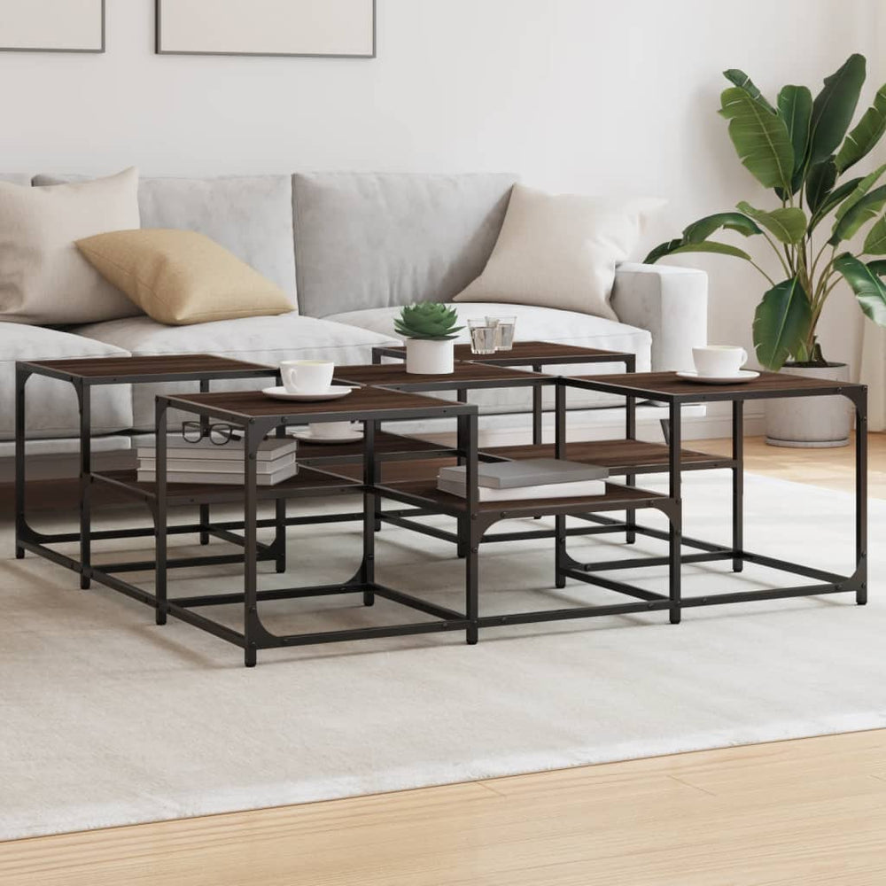 vidaXL Coffee Table Brown Oak-look 121x121x40 cm Engineered Wood
