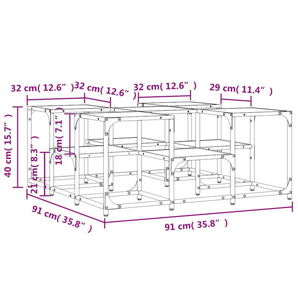 Schwarzer Couchtisch 91x91 cm