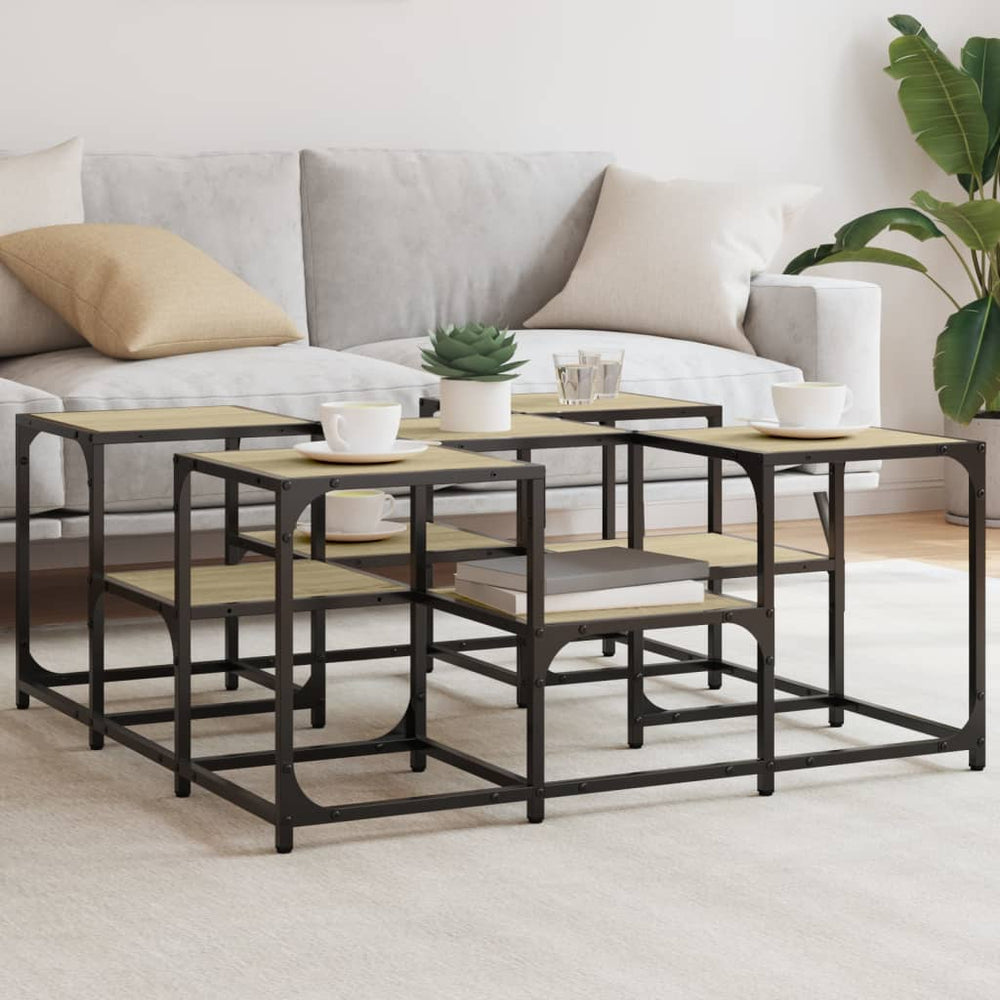 vidaXL Coffee Table Sonoma Oak 91x91x40 cm Engineered Wood