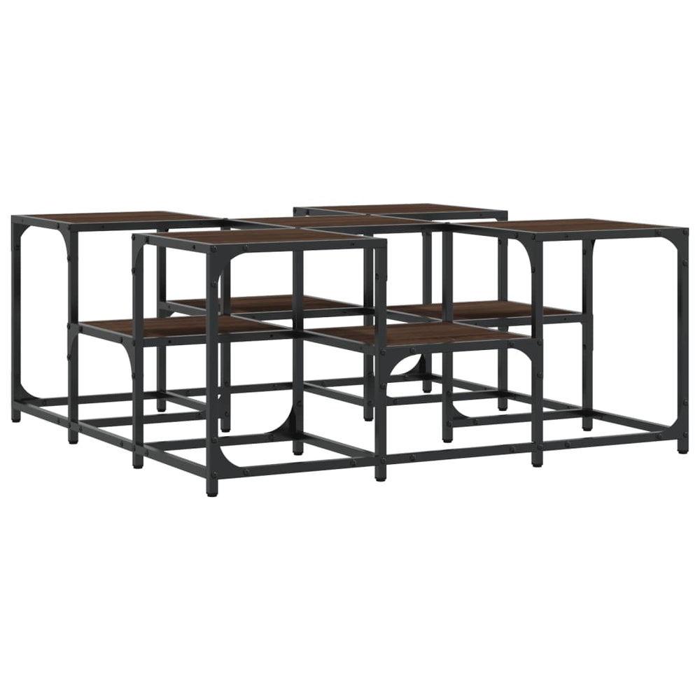 vidaXL Coffee Table Brown Oak Look 91x91x40 cm Engineered Wood