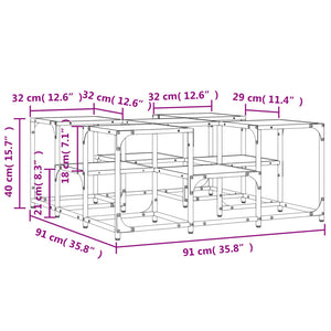 Couchtisch Braun Eichenoptik 91x91 cm