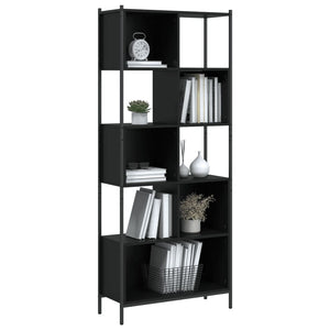 vidaXL Bibliothèque noire 72x28x172 cm Bois d'ingénierie