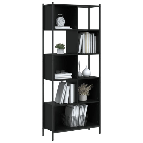 vidaXL Bibliothèque noire 72x28x172 cm Bois d'ingénierie