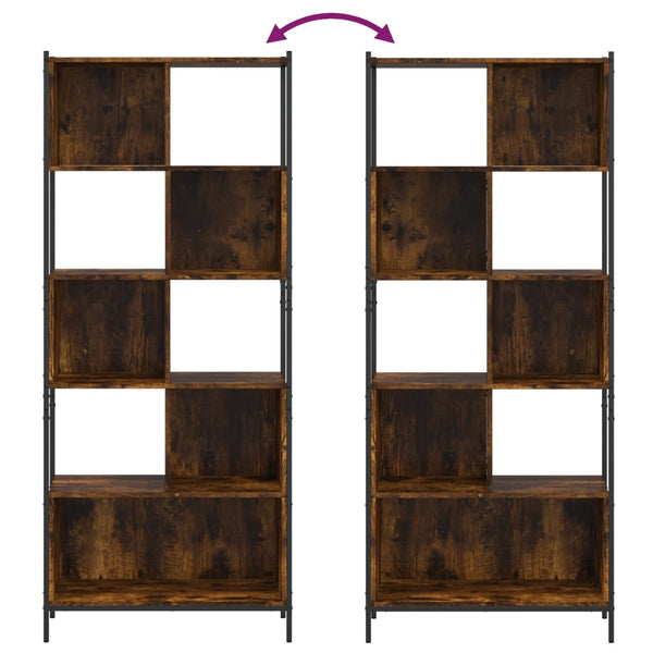 vidaXL Bibliothèque chêne fumé 72x28x172 cm en bois d'ingénierie