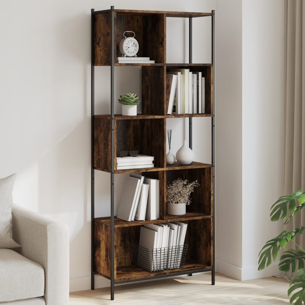vidaXL Bibliothèque chêne fumé 72x28x172 cm en bois d'ingénierie