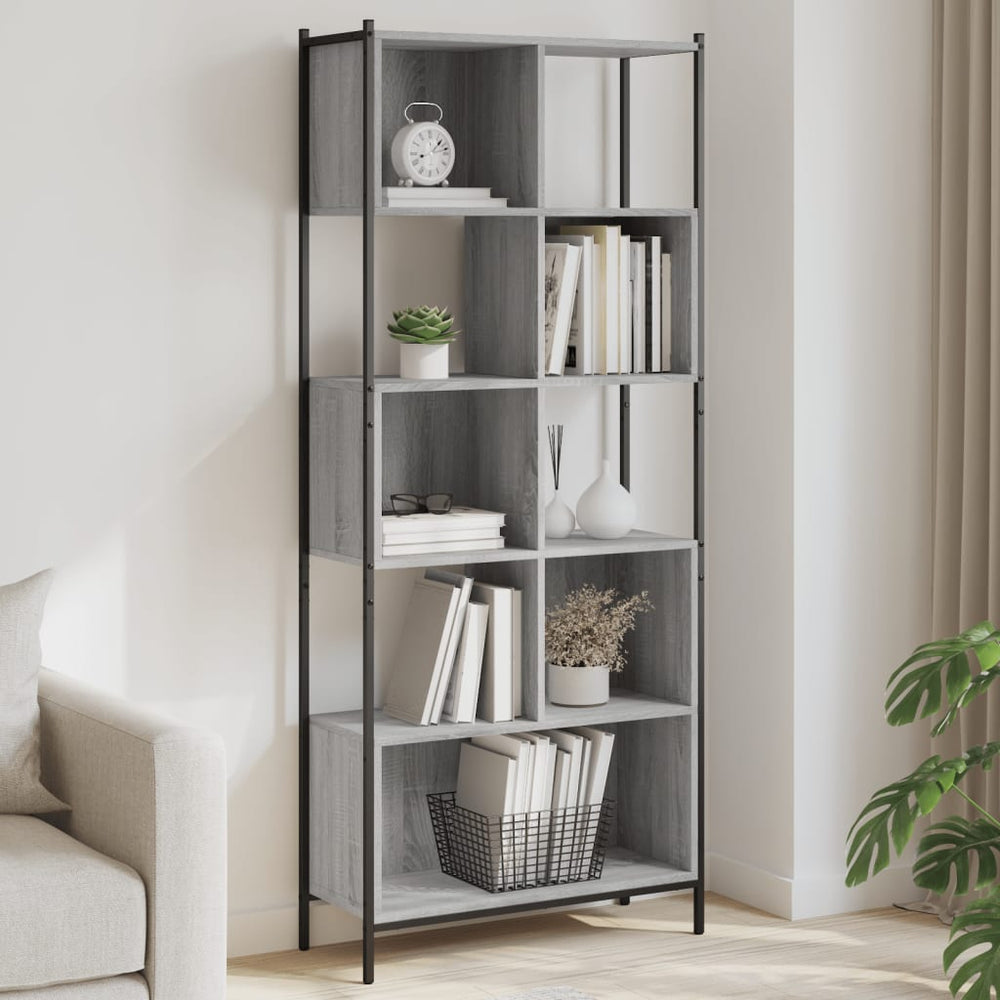 Bücherregal Grau Sonoma 72x28x172 cm