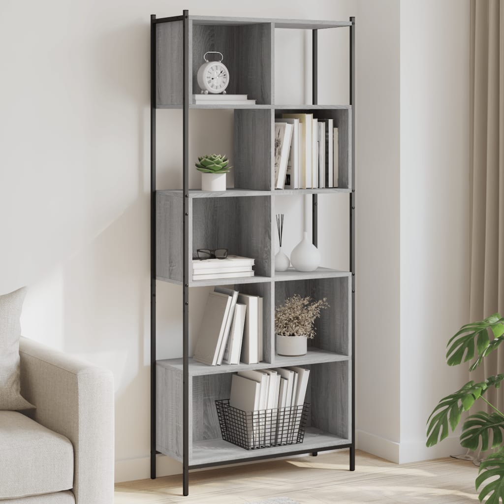 Bücherregal Grau Sonoma 72x28x172 cm