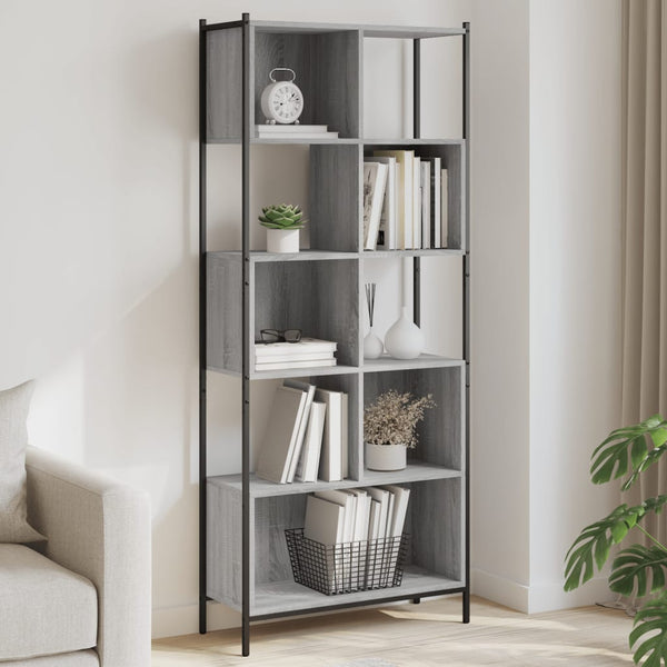 Bücherregal Grau Sonoma 72x28x172 cm