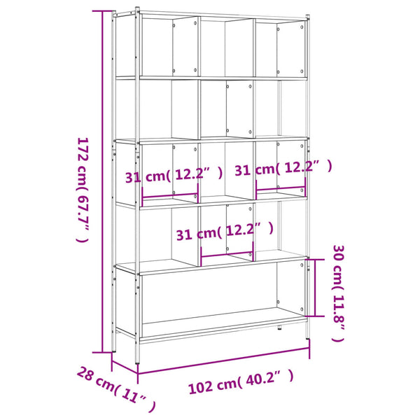 vidaXL Bibliothèque chêne sonoma 102x28x172 cm en bois d'ingénierie