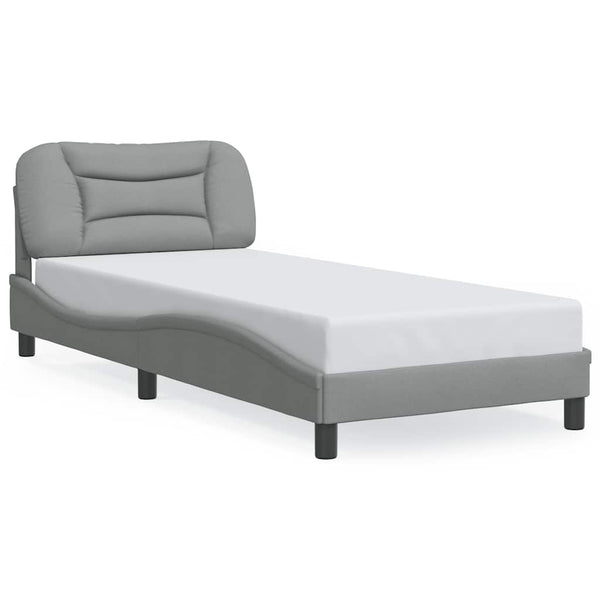 Bettgestell ohne Matratze "Hvar" Hellgrau 80x200 cm Stoff