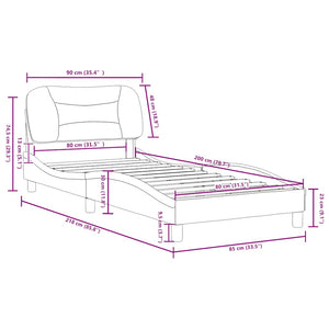 Bettgestell ohne Matratze "Hvar" Hellgrau 80x200 cm Stoff