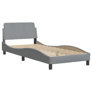 Bettgestell ohne Matratze "Hvar" Hellgrau 80x200 cm Stoff