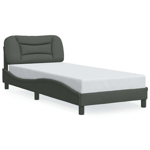 vidaXL Cadre de lit sans matelas « Hvar » gris foncé 80x200 cm tissu