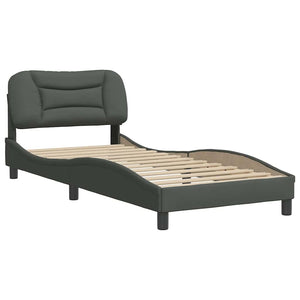 vidaXL Cadre de lit sans matelas « Hvar » gris foncé 80x200 cm tissu