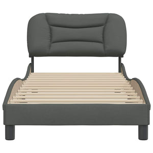 vidaXL Cadre de lit sans matelas « Hvar » gris foncé 80x200 cm tissu