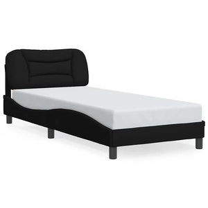vidaXL Cadre de lit sans matelas "Hvar" Noir 80x200 cm Tissu