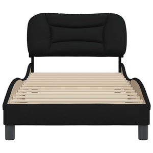 vidaXL Cadre de lit sans matelas "Hvar" Noir 80x200 cm Tissu